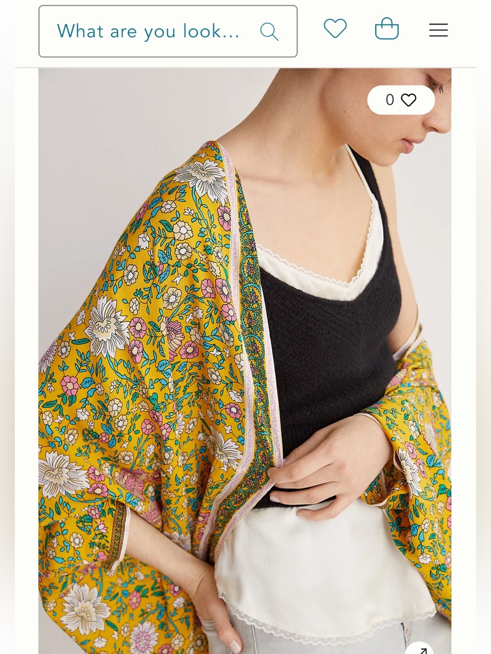 Anthropologie Floral Cocoon Kimono, Yellow Floral Print, o/s, NWT